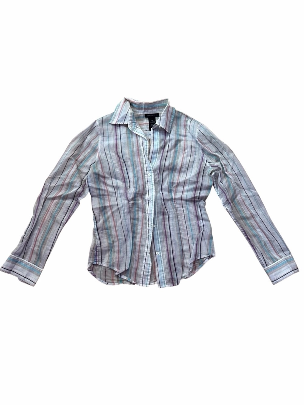 The Limited Striped Sheer White Button Down